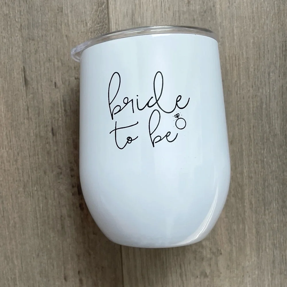 Bride to Be White and Black Insulated Tumbler